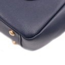 Chanel Grained Calfskin Small Lady Coco Top Handle Tote Navy Blue 