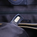 Chanel Grained Calfskin Small Lady Coco Top Handle Tote Navy Blue 