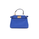 Fendi Blue Leather Micro Peekaboo Top Handle Bag