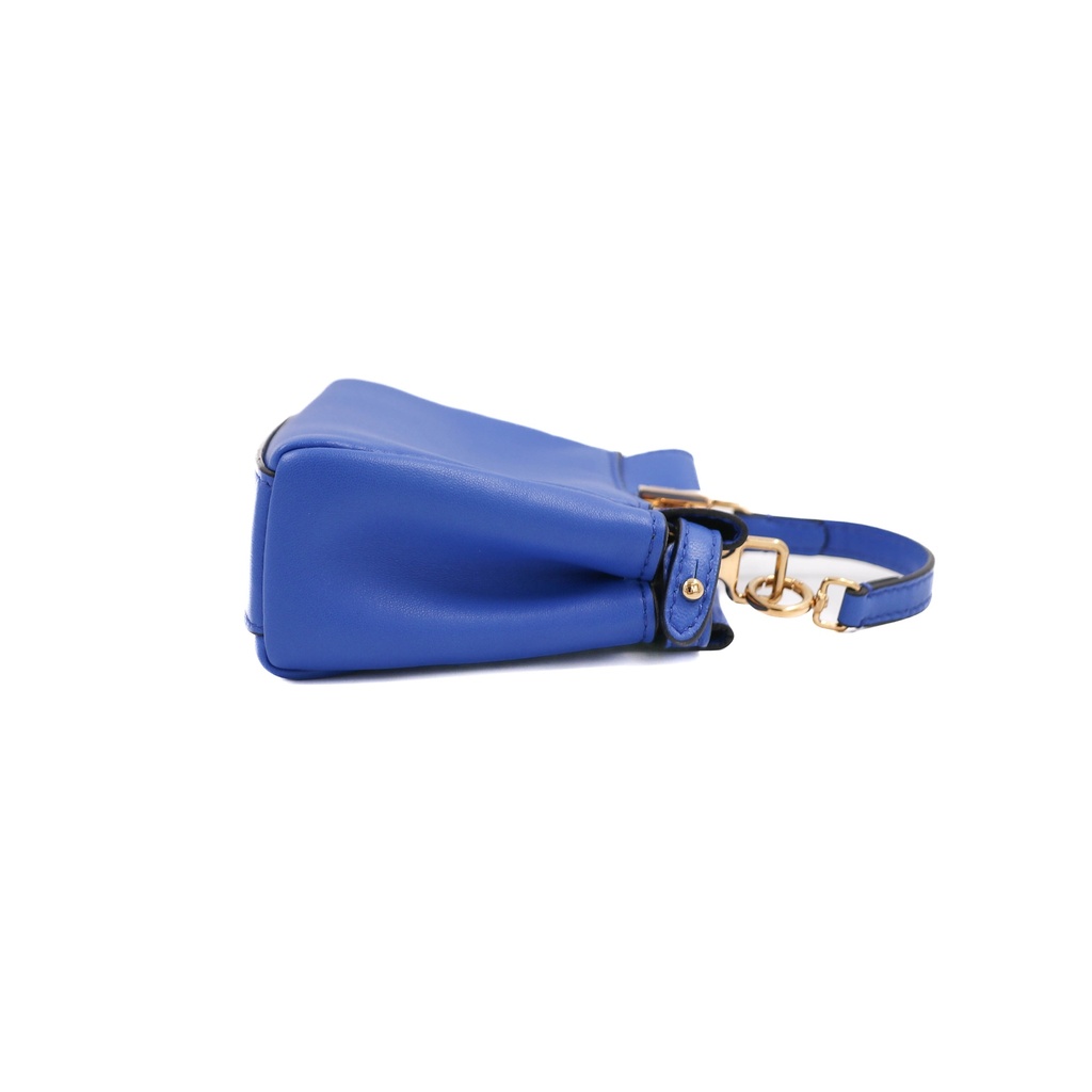 Fendi Blue Leather Micro Peekaboo Top Handle Bag