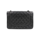 Chanel Classic Double Flap Caviar Jumbo Handbag Silver Hardware Black