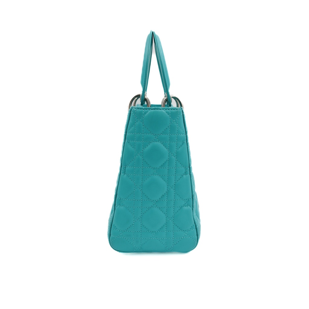 Christian Dior Lady Dior Cannage Leather 2 Way Handbag Green