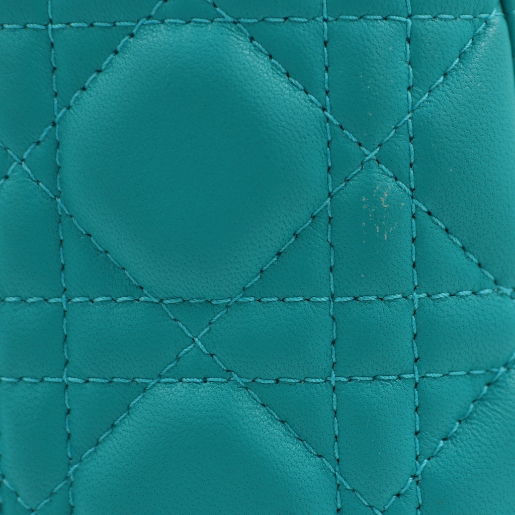 Christian Dior Lady Dior Cannage Leather 2 Way Handbag Green