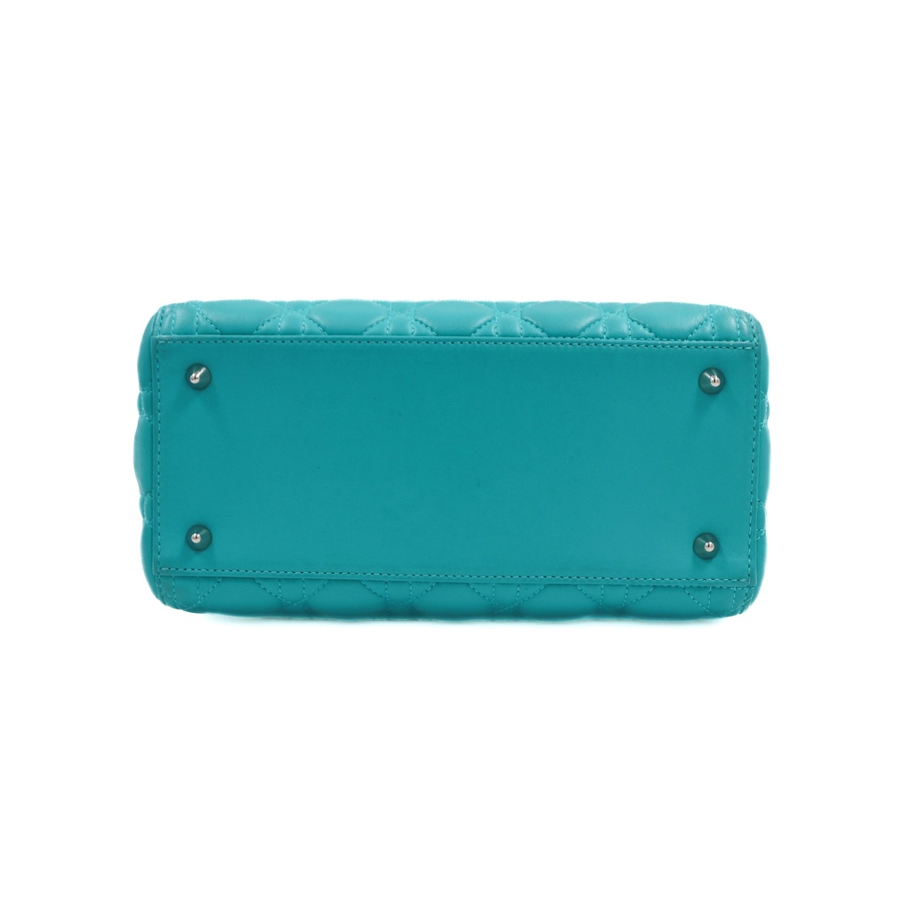 Christian Dior Lady Dior Cannage Leather 2 Way Handbag Green