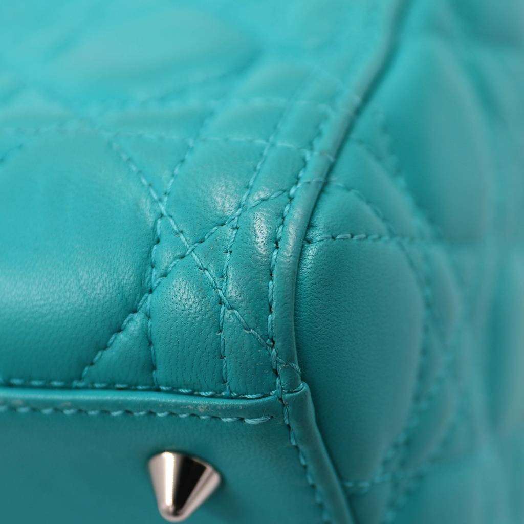 Christian Dior Lady Dior Cannage Leather 2 Way Handbag Green