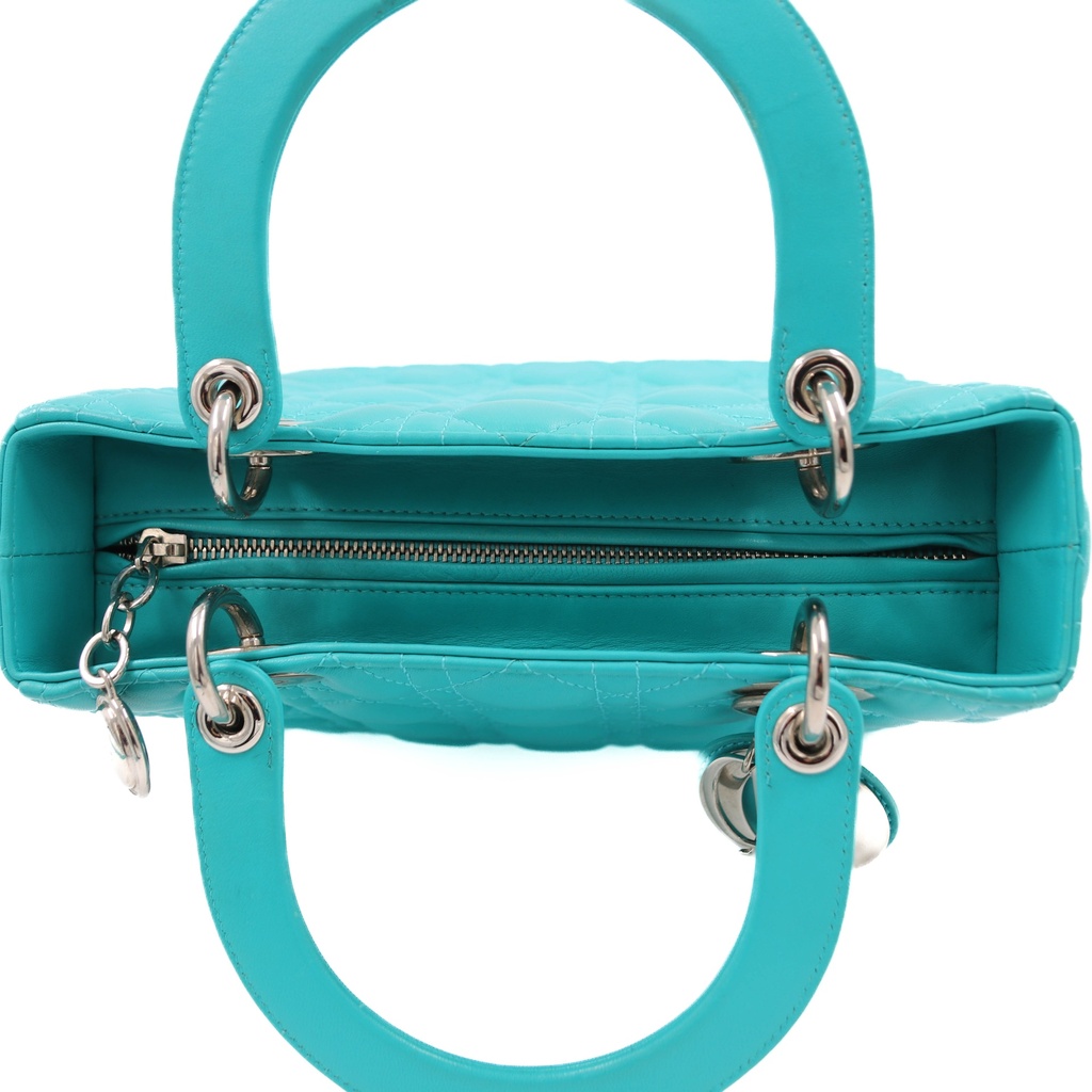 Christian Dior Lady Dior Cannage Leather 2 Way Handbag Green