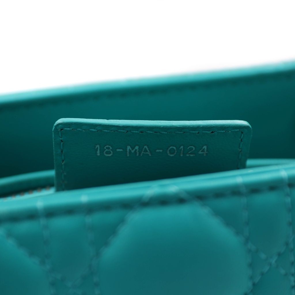 Christian Dior Lady Dior Cannage Leather 2 Way Handbag Green