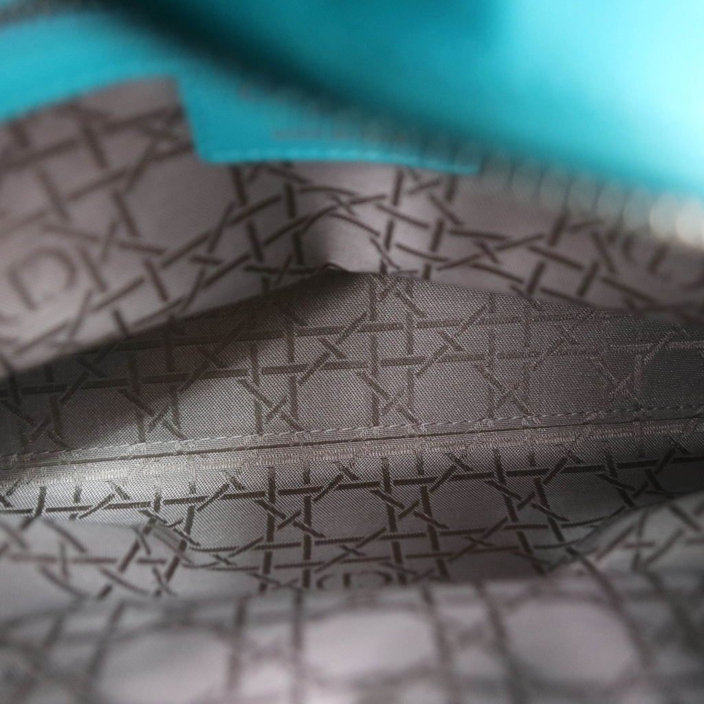 Christian Dior Lady Dior Cannage Leather 2 Way Handbag Green