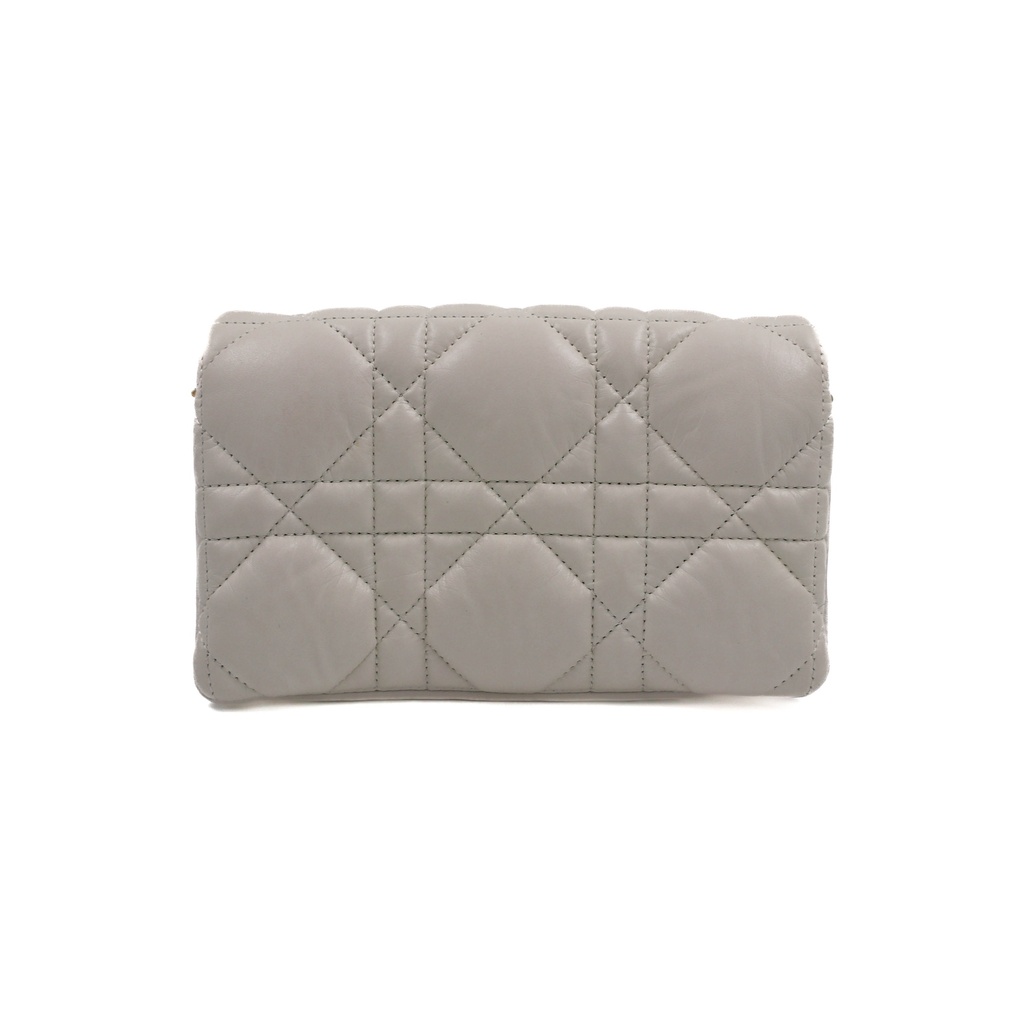 Christian Dior Cannage Caro Leather Chain Shoulder Bag White