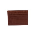 Saint Laurent Embossed Card Holder Wallet Brown