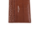 Saint Laurent Embossed Card Holder Wallet Brown