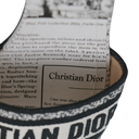 Christian Dior Dway Heeled Slide Black And White Eiffel Tower Embroidered Cotton Size 37 1/2