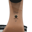 Christian Dior Dway Heeled Slide Black And White Eiffel Tower Embroidered Cotton Size 37