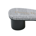 Christian Dior Dway Heeled Slide Black And White Eiffel Tower Embroidered Cotton Size 37