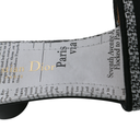 Christian Dior Dway Heeled Slide Black And White Eiffel Tower Embroidered Cotton Size 37