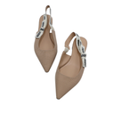 Christian Dior Technical Canvas Ribbon J'Adior Slingback Ballet Flats Beige 37