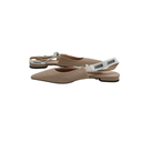 Christian Dior Technical Canvas Ribbon J'Adior Slingback Ballet Flats Beige 37 1/2