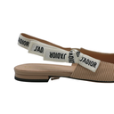 Christian Dior Technical Canvas Ribbon J'Adior Slingback Ballet Flats Beige 37
