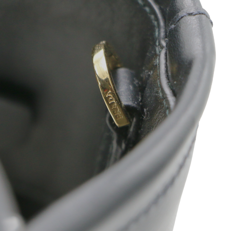 Prada Soft Leather Small Tote Bag Black