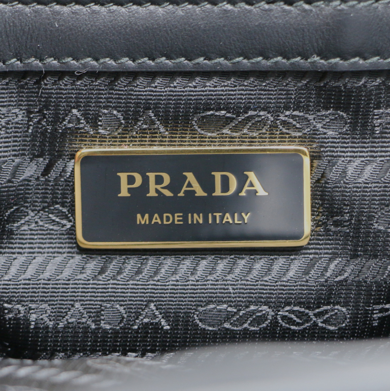 Prada Soft Leather Small Tote Bag Black