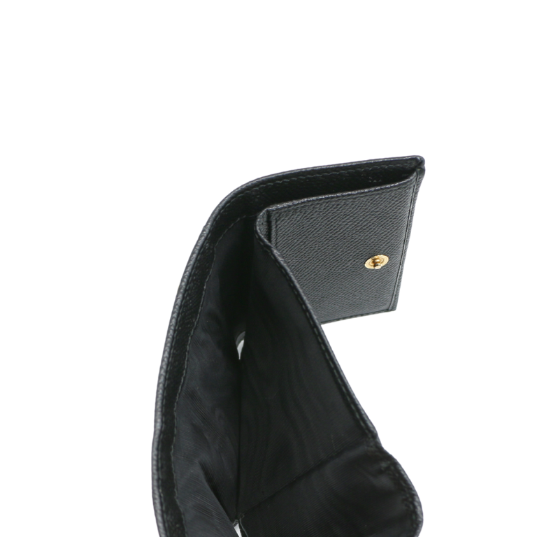 Dolce & Gabbana Black Leather DG Crystals Trifold Wallet