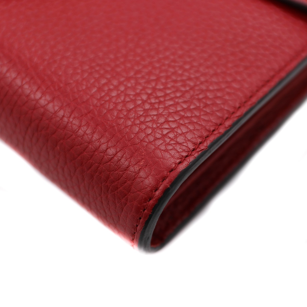 Gucci  Calfskin GG Marmont Chain Wallet Red