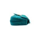 Gucci Velvet Matelasse Small GG Marmont Shoulder Bag Pavone Cyan