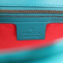 Gucci Velvet Matelasse Small GG Marmont Shoulder Bag Pavone Cyan