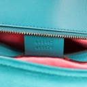 Gucci Velvet Matelasse Small GG Marmont Shoulder Bag Pavone Cyan