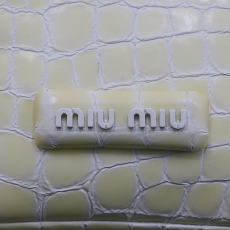 Miu Miu Embossed Shoulder Bag Yellow 5BC101