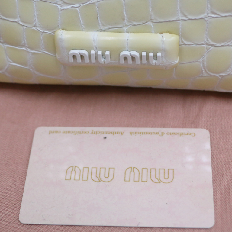 Miu Miu Embossed Shoulder Bag Yellow 5BC101