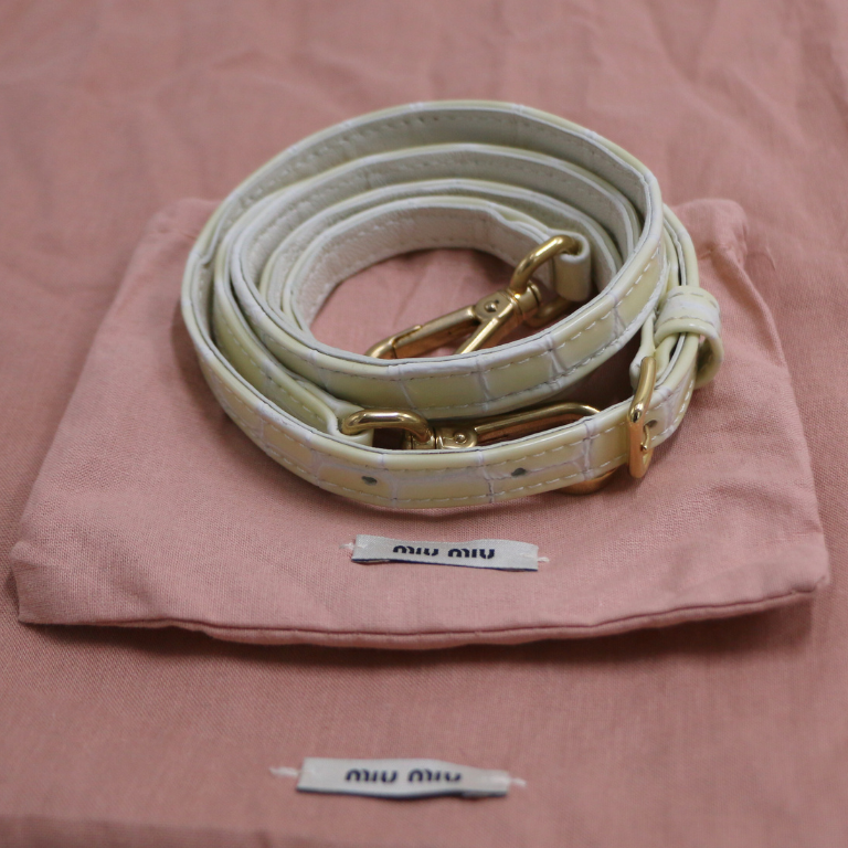 Miu Miu Embossed Shoulder Bag Yellow 5BC101