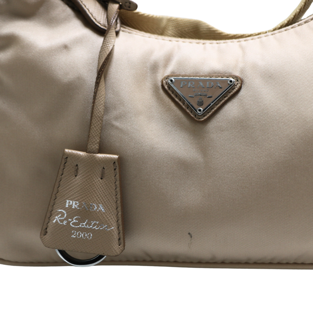 Prada Nylon Leather Re-Edition Beige 2000