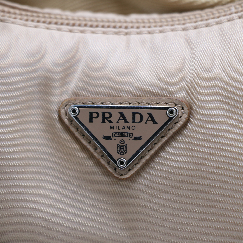 Prada Nylon Leather Re-Edition Beige 2000