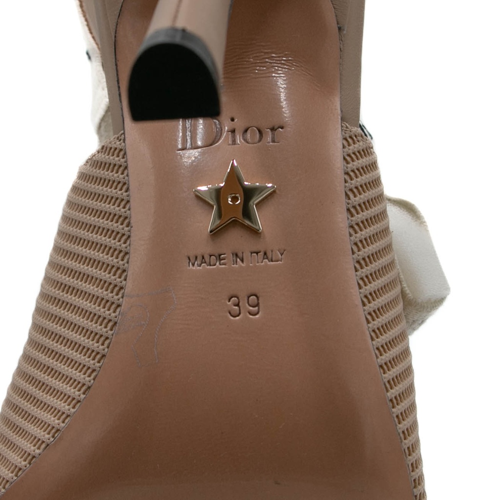Christian Dior J'Adior Slingback Pump Beige Technical Fabric In Size 39