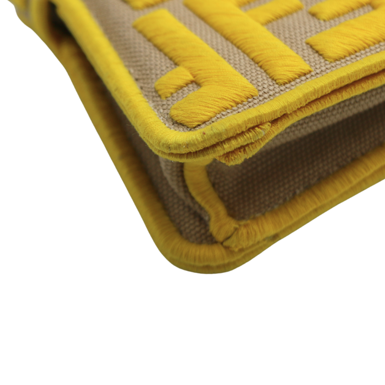 Fendi Canvas Vitello Volanato FF Embroidered Pico Peekaboo Charm 