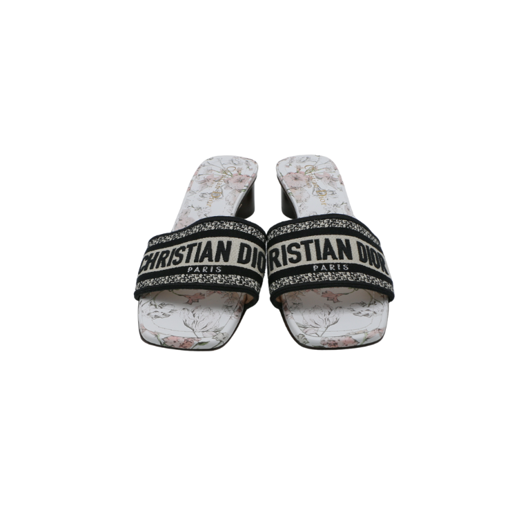 Christian Dior Canvas Jardin Botanique Embroidered J'Adoir Slingback Size 37