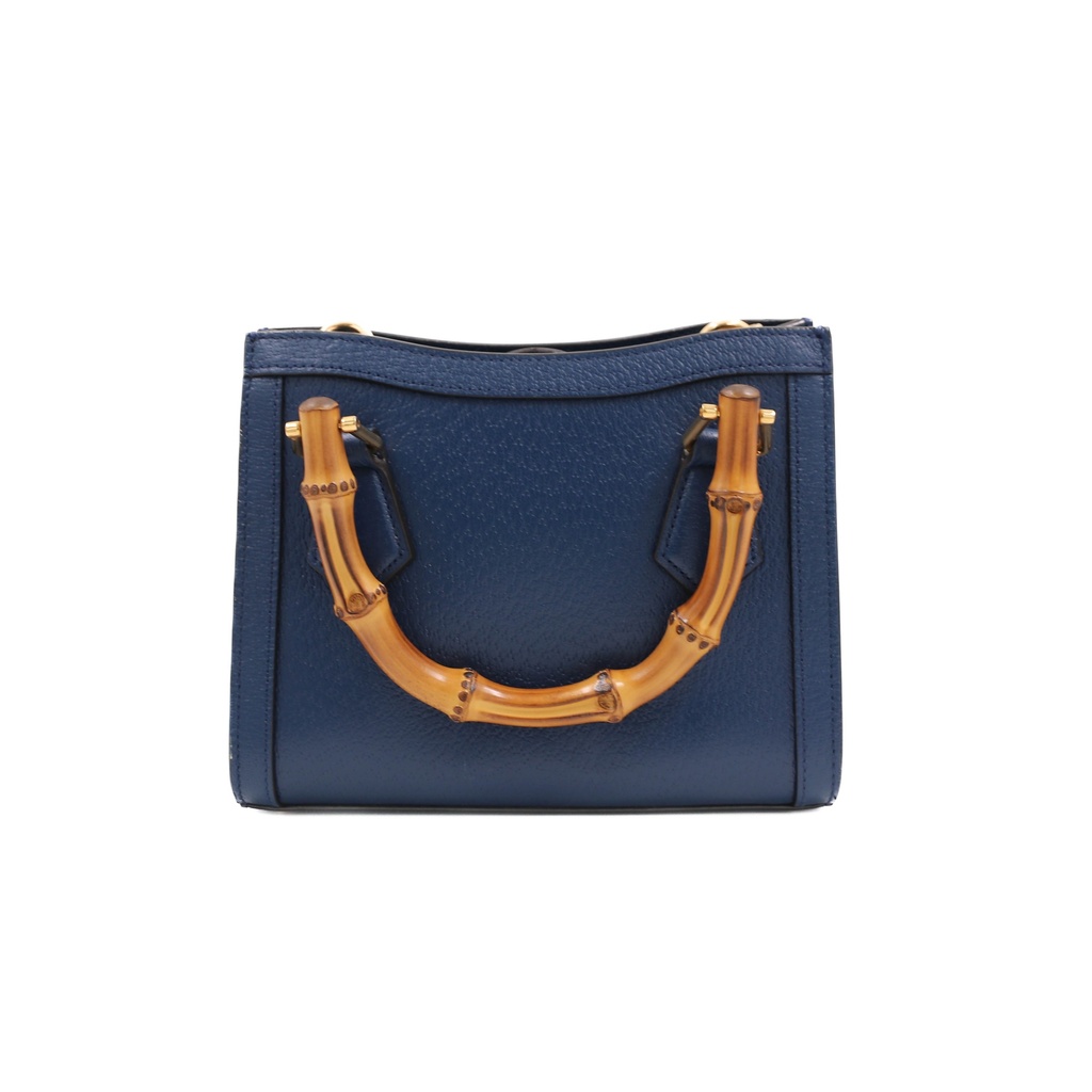 Gucci Bamboo Diana Leather Handbag Navy Blue 702732