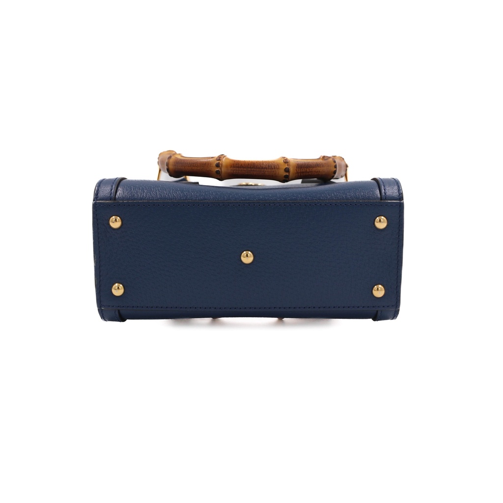 Gucci Bamboo Diana Leather Handbag Navy Blue 702732