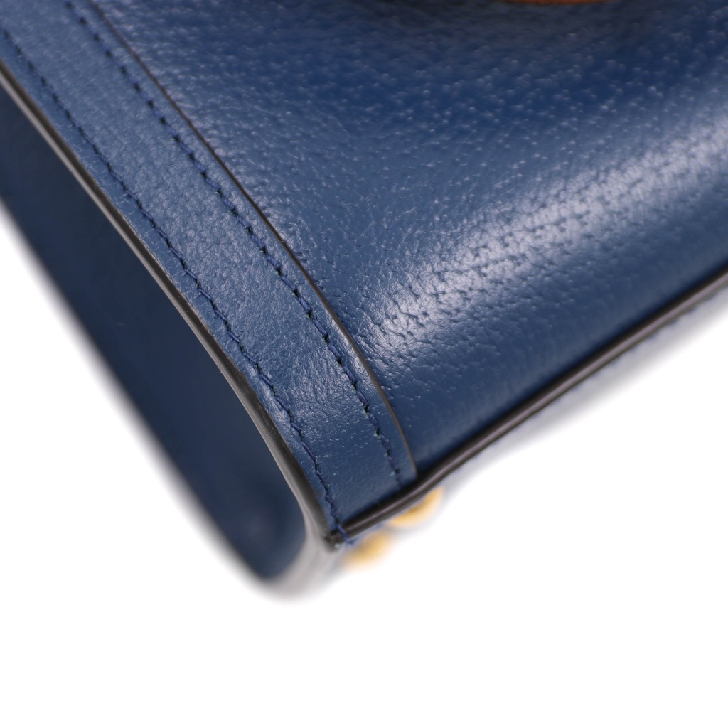 Gucci Bamboo Diana Leather Handbag Navy Blue 702732