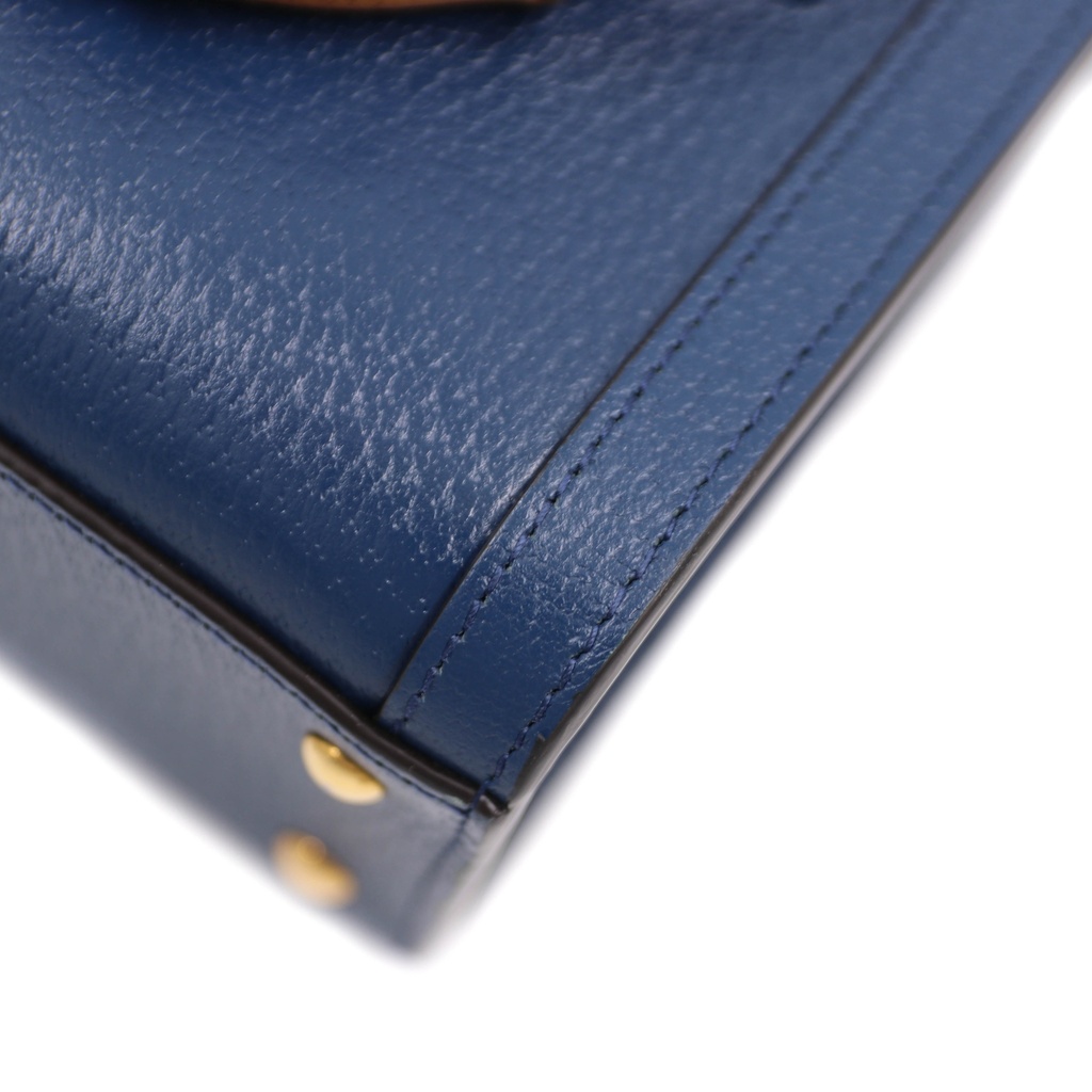 Gucci Bamboo Diana Leather Handbag Navy Blue 702732