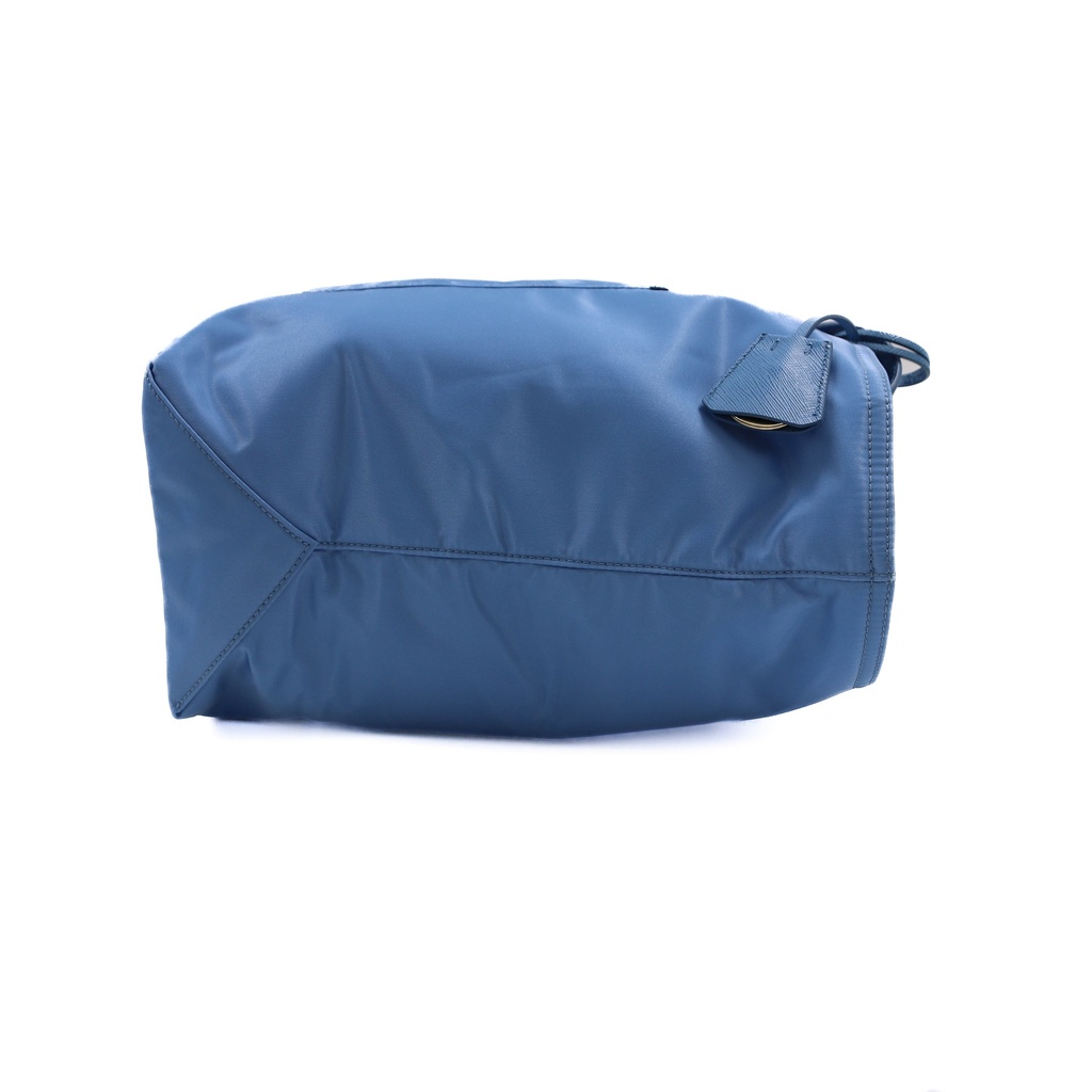 Prada Cobalto Tessuto Nylon and Saffiano Leather Tote Bag Light Blue