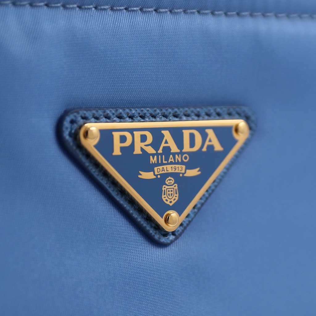 Prada Cobalto Tessuto Nylon and Saffiano Leather Tote Bag Light Blue