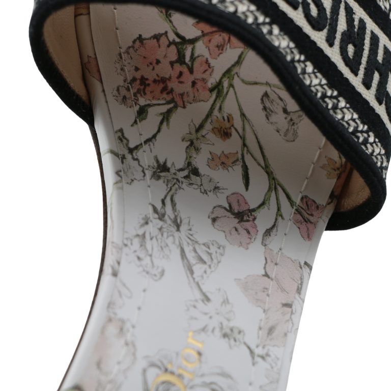 Christian Dior Canvas Jardin Botanique Embroidered J'Adoir Slingback Size 38 1/2