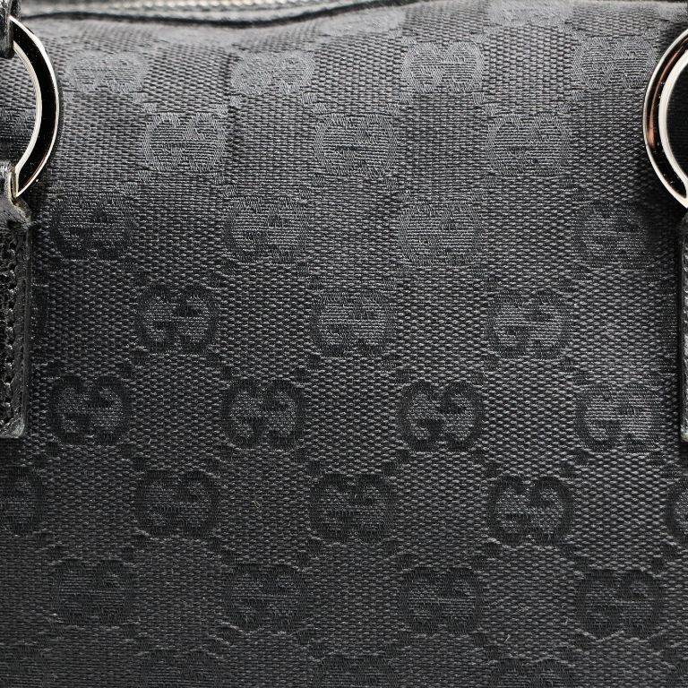 Gucci GG Canvas/Leather Tote Bag 113009 Black