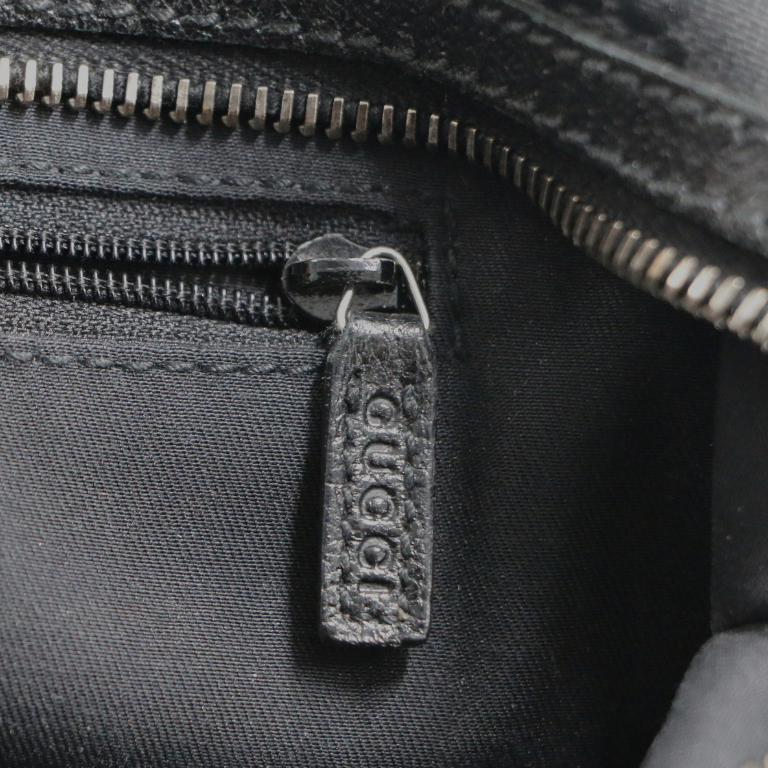 Gucci GG Canvas/Leather Tote Bag 113009 Black