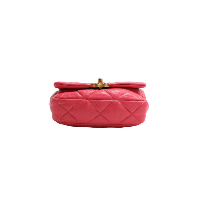 Chanel Pink Quilted Lambskin Leather Chanel 19 Waist Bag 