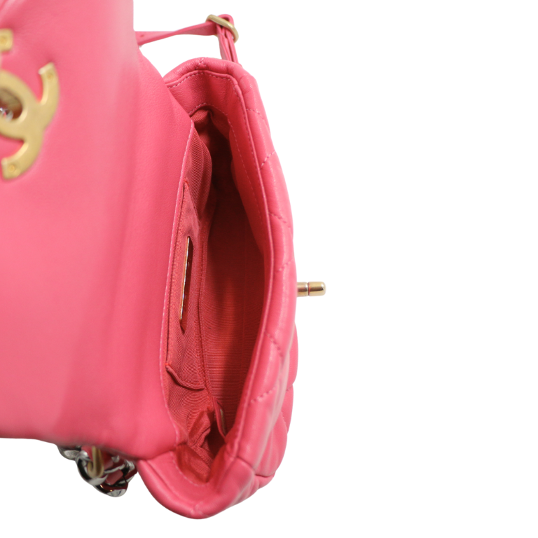 Chanel Pink Quilted Lambskin Leather Chanel 19 Waist Bag 