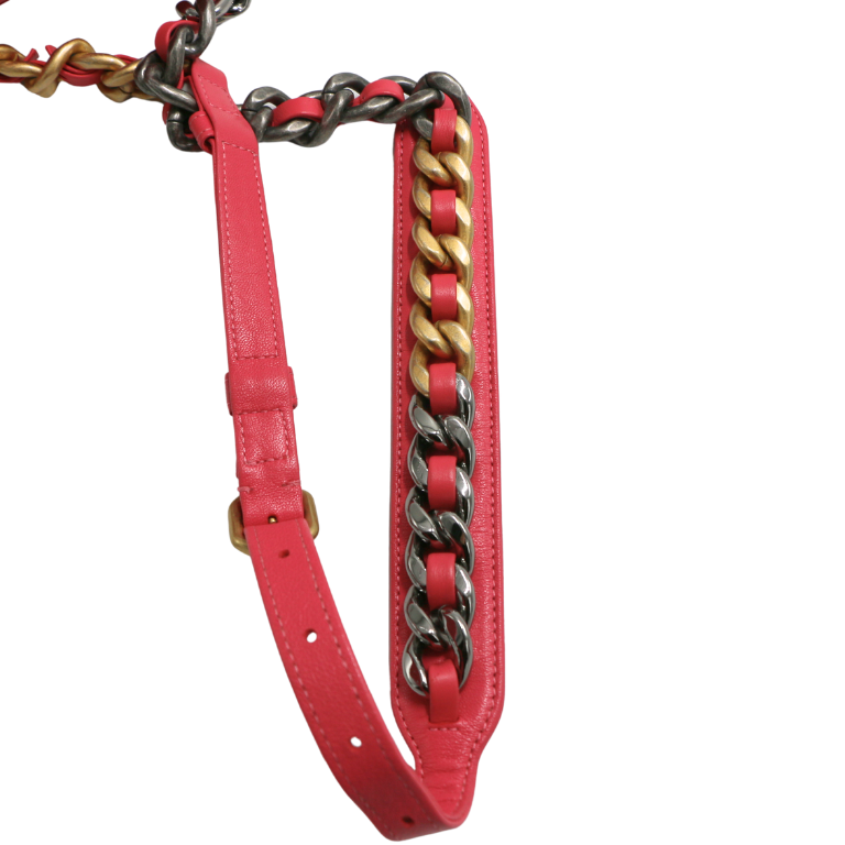 Chanel Pink Quilted Lambskin Leather Chanel 19 Waist Bag 