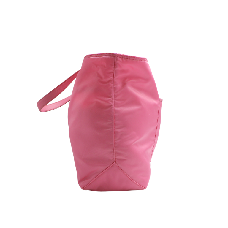 Prada Tessuto Nylon Saffiano Shopping Tote Begonia